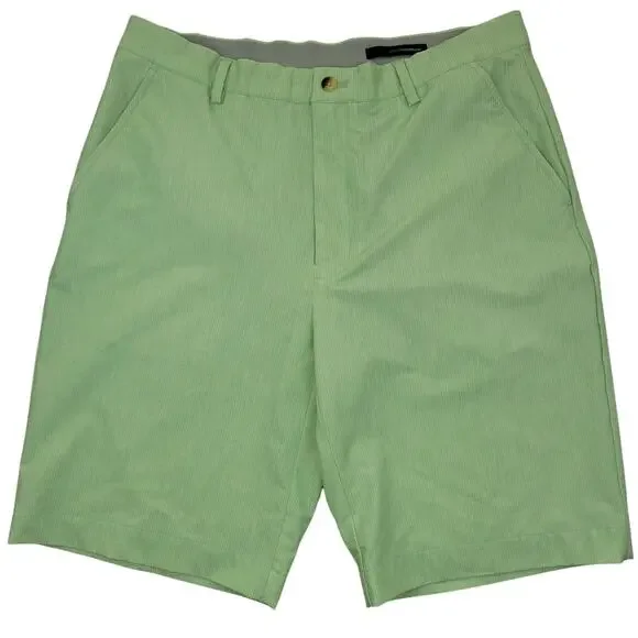 Greg Norman Golf Shorts Light Green Pinstripe Performance Mens Sze 34 Inseam 10" - Picture 1 of 6